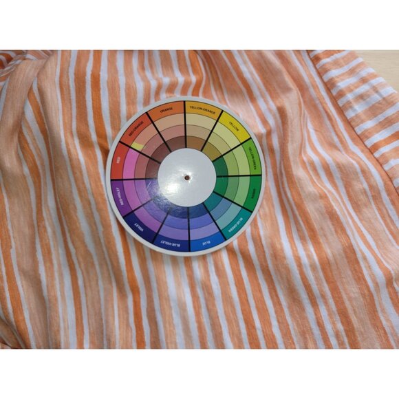 Onque Casual Womens Top 2X Plus Tee Orange Stripe Lightweight Tied Hem STR63E - Picture 6 of 8